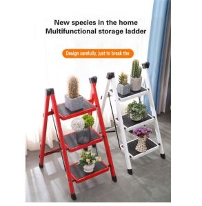 Portable Ladder Sturdy Non-Slip Lightweight Foldable Storage Ladder Aluminum Folding Step Ladder ZOVERSTOCK