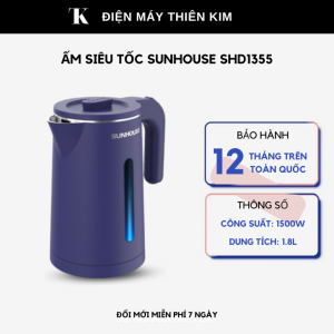 Ấm siêu tốc Sunhouse SHD1355 - 1.8L 1500W - thân bình 2 lớp inox 304 an toàn cho sức khỏe bình đun siêu tốc - Bảo Hành 12 Tháng Toàn Quốc