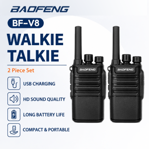 Baofeng V8 Walkie Talkie UHF 400-470MHz 16 Channels Mini Portable Two Way Radio Set of 2