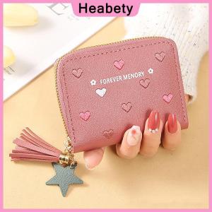 Heabety Women Wallet Ladies Mini Small Short Tassel Wallet Cute Girl Zipper Pu Leather Coin Purse Female Hand Wallet Purse