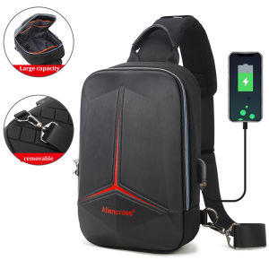 2021 Anti-theft Lock Sling Chest Bag for USB Charging Travel Shoulder Bag Messenger Bags Waterproof Mens Crossbody Bag
