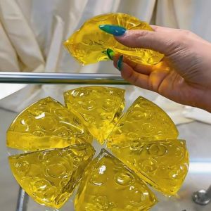 SDFBN Realistic Squishy Honey Cheese Suction Finger Slow Rise Sensory Cheese Toy Funny Pinch Squishy Toy Kids and Adults