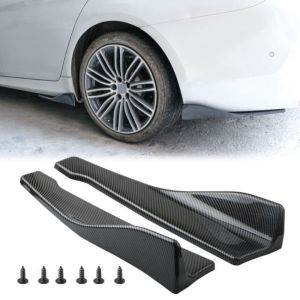 OKDEALS Spoiler Splitter Car Bumper Spoiler Rear Lip Carbon fibre Diffuser Scratch Protector Automobile Accessories ABS Car Side Skirt Bumper Bars Car
