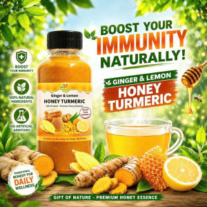 Ginger Lemon Honey Turmeric Drink | Immunity Booster | Natural Honey Wellness Drink | 120ml