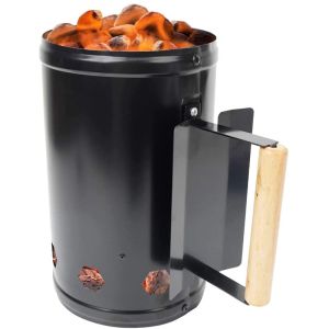 New Quick-Start Charcoal Chimney Starter for BBQ - High-Quality Bamboo Ignition Tool for Outdoor Cooking