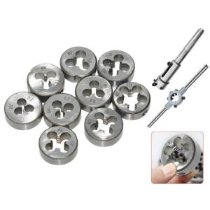 High Hardness Metric Hand Thread Die Heat Resistant Engineering Thread Tool 9pcs/set Suitable for Professional Use