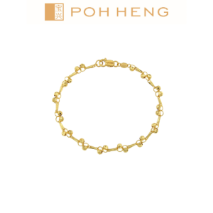 Poh Heng Jewellery 22K Beaded Link Bracelet in Yellow Gold [Price By Weight]