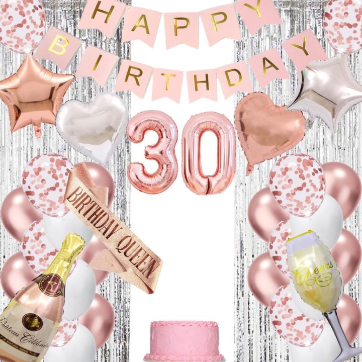 (SG SELLER) 30th Birthday Decorations, 30th Birthday Balloon, Rose Gold