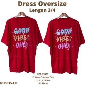 DRESS WANITA KATUN OVERSIZE COMBED 30S KARAKTER ALLSIZE FIT XXXL ADEM