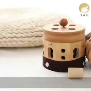Ai I Kang moxibustion box smokeless moxibustion jar bamboo abdomen uterine cold portable moxibustion suspension instrument household portable appliances艾我康艾灸盒无烟艾灸罐竹制腹部宫寒随身灸悬灸仪家用便携式器具