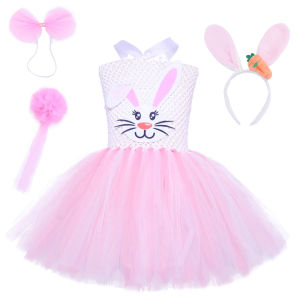Baby girl Easter bunny/Tutu dress girl birthday party sheer dress childrens holiday costume animal role-playing costume