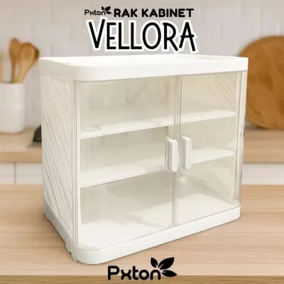 Lemari Makanan Vellora Tertutup Food Cabinet Aesthetic / 3 SUSUN / 6 SUSUN / Rak Serbaguna / Tempat Penyimpanan