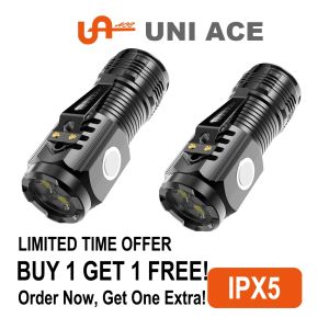 Ultra Bright EDC Outdoor Flashlight Plastic Strong Magnet USB C Rechargeable Torch 3LED 3000 Lumens