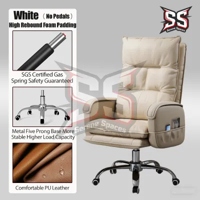 SS Home Office Chair Adjustable Gaming Chair Leather Computer Chair Office Chair Leisure Recliner Massage Comfortable Recliner with Footstool