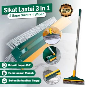 SN Sikat Lantai 3 In 1 Multifungsi – Sikat Dorong Kamar Mandi Sikat Toilet Sikat Rumahan Serbaguna 3 Fungsi Pembersih Lantai Sapu Sikat Wiper Pembersih Lantai