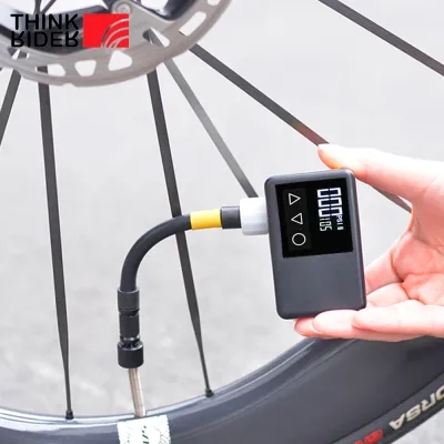 ThinkRider 120 PSI Portable Pocket Bike Electric Air Pump MINI Tire Inflator For Bicycle Digital Gauge Display