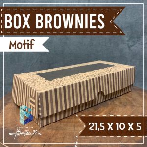 ( 50 pcs ) Dus Brownies Kraft Motif S - M - L DUS SNACK DUS ROTI KARDUS BOLU DUS KUE Organizer | Kardus Brownies | Tempat Stok Packaging Kue & Snack UMKM