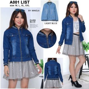 Jaket Jeans Bomber Jumbo Wanita Murah Stretch