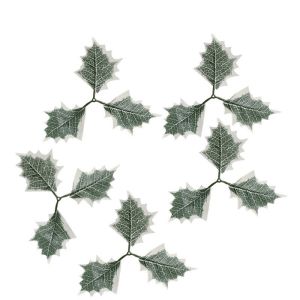 เบอร์รี่แดงคริสมาสต์ฮอลลี่30ชิ้นพร้อมใบไม้สีเขียวแบบทำมือดอกไม้ปลอมประดิษฐ์ผลไม้เล็กๆสีแดงสำหรับเครื่องประดับต้นคริสมาสต์ปีใหม่