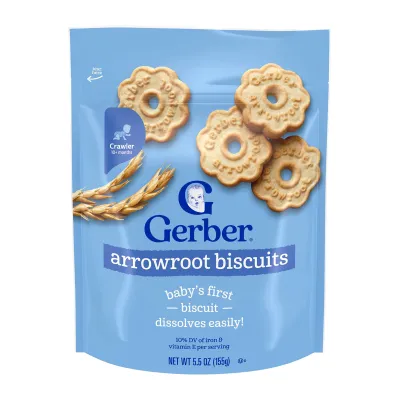 Gerber Arrowroot Biscuits Baby Snack 155G - From 10 Months