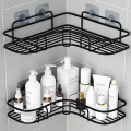 Wrought Iron Wall Hanging Bathroom Shelf Corner Wall-Mounted Bathroom Organizer Storage Holder Shelf. 