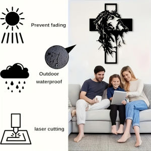 Jesus and Metal Wall Decor Highlights The Creation Of A Religious Atmosphere Cross Metal Wall Decor 耶稣与十字架金属墙饰