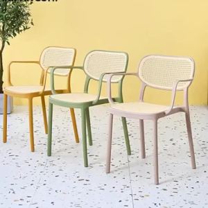 UrbanSpace SG- Dining Chair Outdoor Chair Thickened Plastic Leisure Armrests Chair Home Backrest Nordic modern
