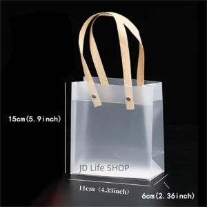 frosted PP bags plastic gift bags with handles gift wrapping translucent PVC tote bag transparent color gift bag for souvenir Birthday Christmas Small Clear paper bag hand bag Tote bag