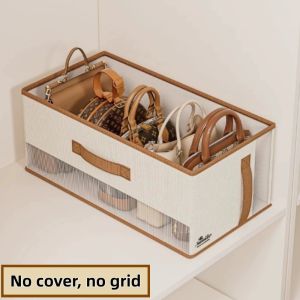 Storage Box for Bag - No Lid Open Top Handbag Organizer with Handles Household Clothing Package Storage