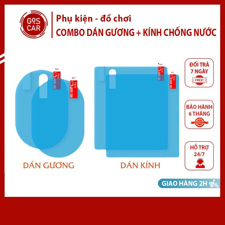 Combo 4 miếng dán gương kính chống nước cho ô tô, miếng dán chống nước ...