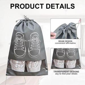 Non-woven Shoe Bag with Drawstring Waterproof and Dustproof Reusable Drawstring Shoe Bag for Travel