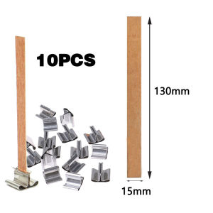 10Set Double Wooden Wicks W/ Sustainers Candlemaking Wooden Candle Wick