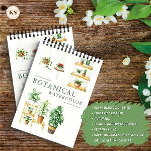 BOTANICAL Watercolor Book A4 A5 Buku Sketsa Lukis Cat Air Remaja Dewasa COLD PRESS 300gsm Acid Free