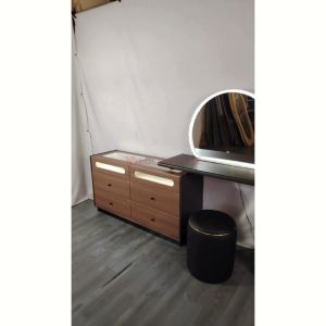 (Free Installation) Vedourstyle Modern Dressing Table with Mirror & Stool Makeup Table Meja Solek