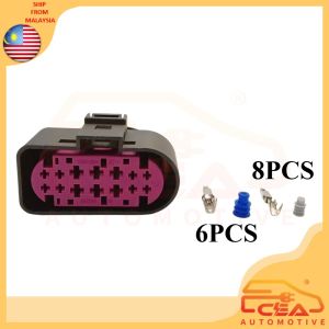 1PCS 14 PIN 1J0973737 SUITABLE FOR VW VOLKSWAGEN AUDI HEADLAMP HEADLIGHT SOCKET TE 1719184 ZSB1719105 14pin
