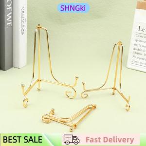 SHNGki Gold Iron Display Stand Craft Bracket Book Holder Photo Pedestal Bowl Dish Frame Picture Plate Rack Easel Storage Decoration