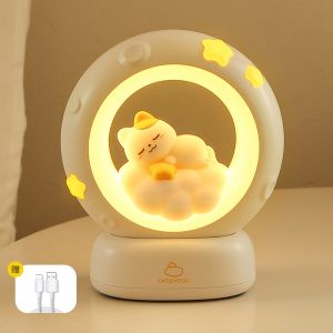 Cute Cat Night Light 3 Levels Dimmable Touch Lamp Birthday Party Festival Gifts Kids Nightlight Gift