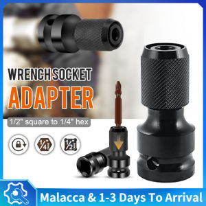 1/2" to 1/4" Hex Shank Impact Wrench Adapter Quick Release Drill Chuck Converter  retractable Impact Drill Chuck Adaptor  Impact Wrench Socket Drill Chuck Converter
