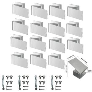BLACKON Reusable Hardware Window Clips Glued Wooden Universal Design Hurricane Clips 16Pcs Pack With Screws Reusable Clips Hurricane Protection