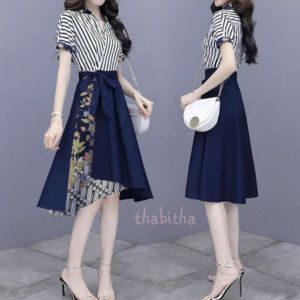 { THABITHA } HN / dres fomila flow new / midi dress terbaru / baju dress wanita kondangan / midi dress korean style / baju dres wanita terbaru / baju dress wanita terbaru / baju lebaran / { free ongkir + cod }