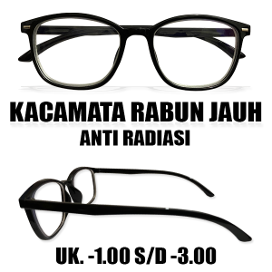 Kacamata minus sudah di lengkapi antiradiasi siap pakai -0.50sampai -4.00 frame kotak besar kanan kiri ukuran sama mines resep optik gaya korea style model terbaru terlaris - lensa minus blueray murah bisa cod