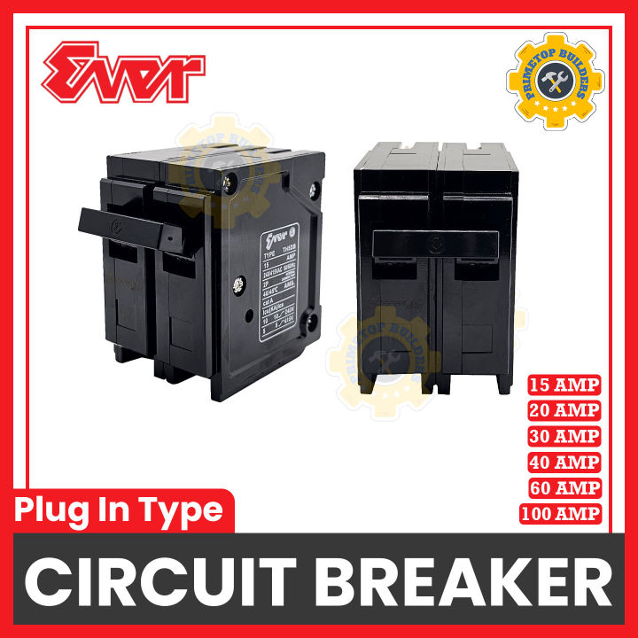 EVER Circuit Breaker PLUG IN TYPE SCREW TYPE 15AMP 20AMP 30AMP 40AMP