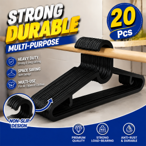 Non Slip Plastic Clothes Hangers Set 50PCS Space Saving Adult Coat Hanger Storage
