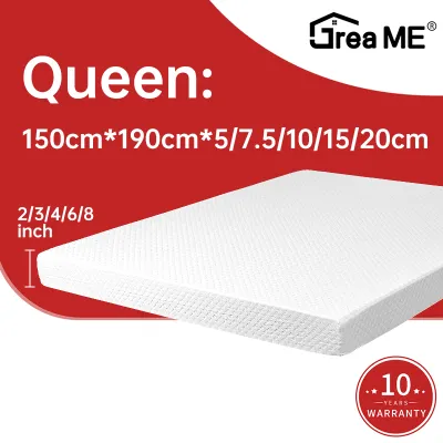 （COD) Dreame 2/3/4 inch Memory Foam Mattress 10 Years Warranty Single/Double/Queen/King size foam bed mattress bed foam for single bed foam for bed 2 person Mattresses foam for bed family size sale Foam Bed Tatami Foldable Latex Matress