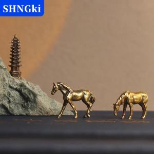 [COD] 🔥🔥🔥SHNGki Antique Brass Ngựa Bức Tượng Nhỏ Rắn Dài Đuôi Thu Nhỏ Thu Phong Thủy Nghệ Thuật Cho Nhà Văn Phòng