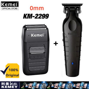 Kemei KM-2299&KM-1102 Hair Clipper Kit Mens Electric Shaver 0MM Hair Trimmer Machine Professional Hair Cutting Machine