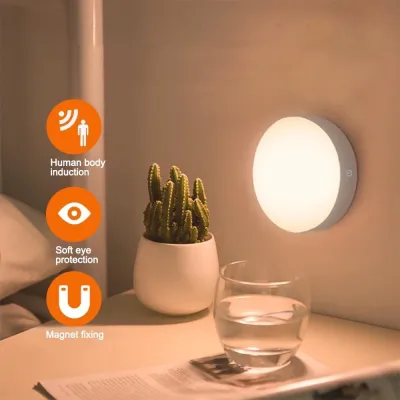 (Ready Stock) Rechargeable Sensor Night Light Wireless Body Induction Lamp Motion Sensor Light USB charging LED Night Lampu Sensor yang Boleh Dicas Semula USB