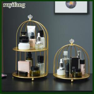 ruyifang Iron Art Nordic Style กรงนกชั้นวางเครื่องสำอางชั้นวางตกแต่งโต๊ะ