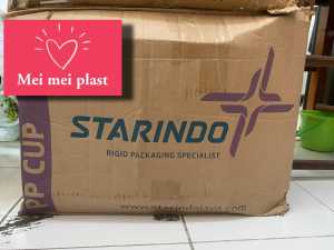 GELAS PLASTIK POP ICE/GELAS OZ STARINDO 16OZ OVAL 1 DUS 1000 PCS TERMURAH