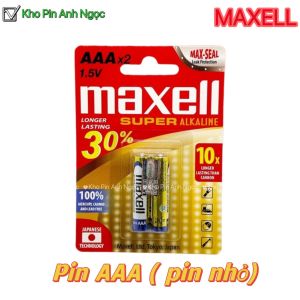 Vỉ 2 Viên Pin AA (TO)  AAA (NHỎ) Maxell Super Alkaline 15V bền gấp 10 lần - Hàng chính hãng